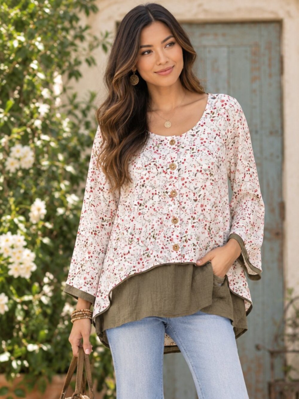 Gracila Lightweight Boho Top | NWT | Flowy Feminine Cotton Viscose